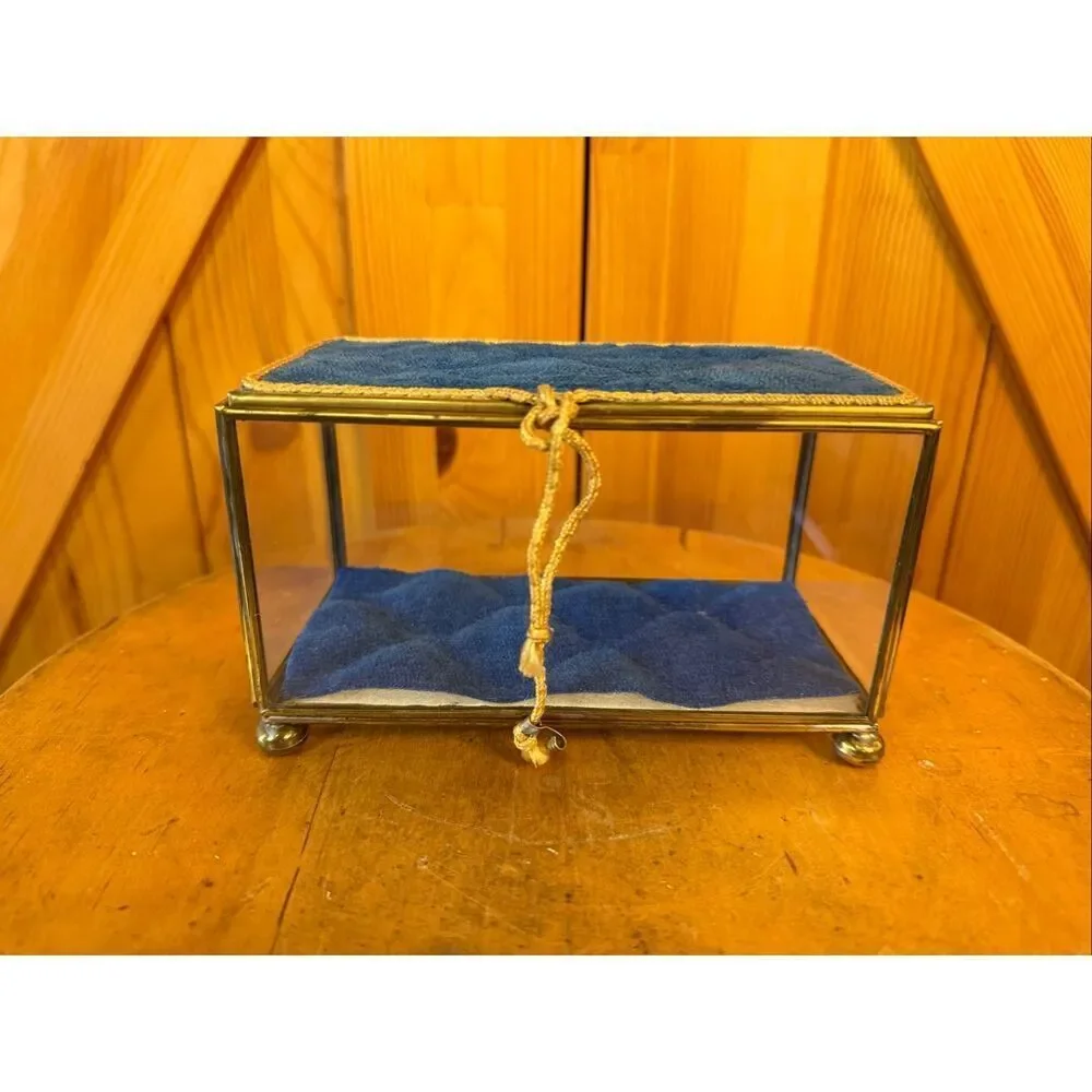 HECHO EN MEXICO GLASS & BRASS TRINKET BOX 3